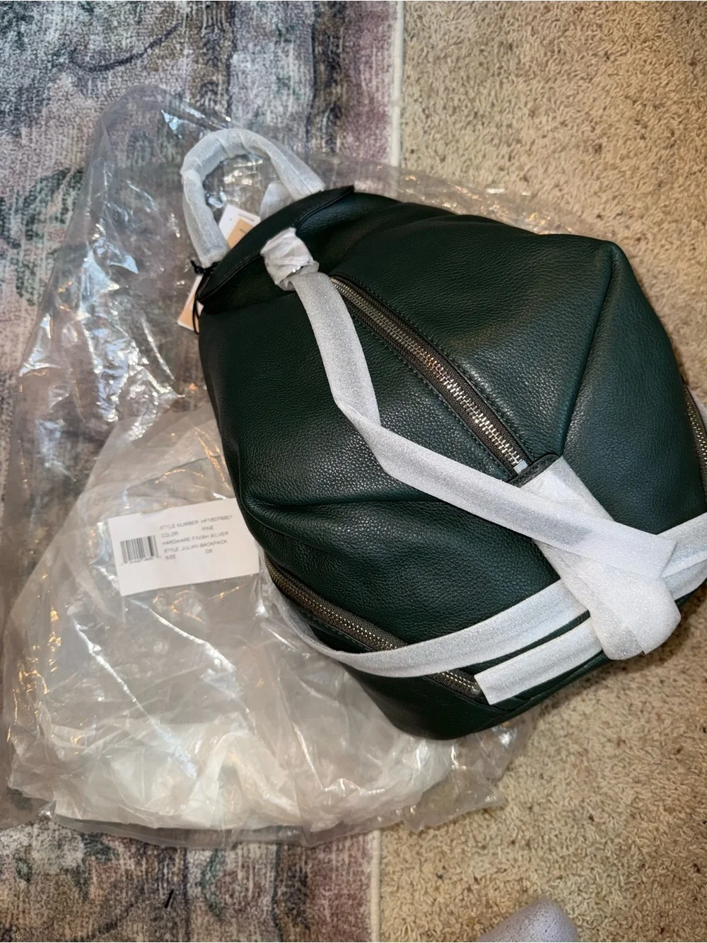 NWT Rebecca Minkoff Julian full size Backpack in Pine green
